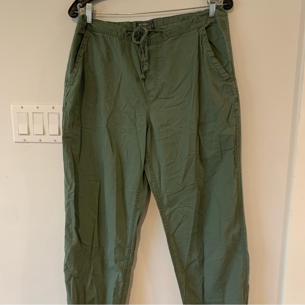 Old Navy Green Cotton Pants Relaxed fit Drawstring Cuff / Waist Y2K Men Small S